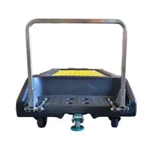 Oil Recovery Trolley 350L with Solid Fill Tyres and foot activated brake, ideal for use with Miscellaneous Poly Bunds.