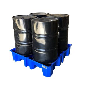 225L polyethylene bund for 4 drums, designed for next generation poly bunds.