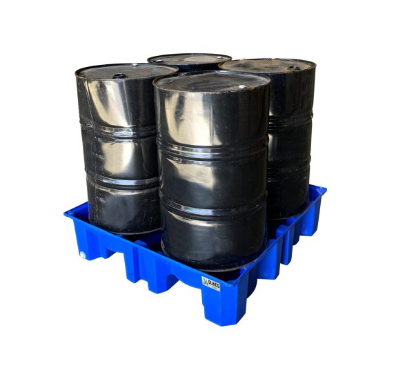 225L polyethylene bund for 4 drums, designed for next generation poly bunds.