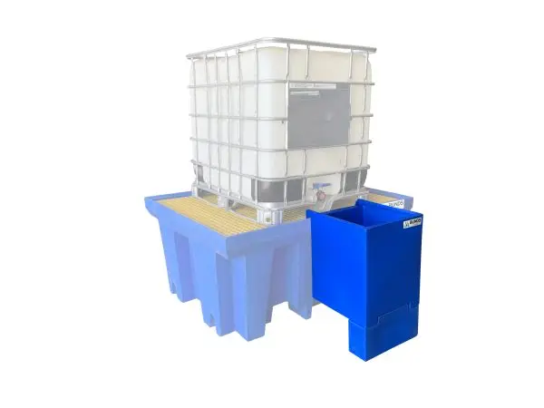 Miscellaneous poly bunds dispensing tray for single IBC bund.