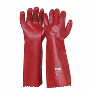 Red PVC Chemical Resistant Gloves - 45 cm - Pair