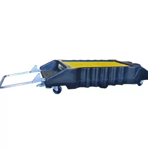 Oil Recovery Trolley 150L with Solid Fill Tyres and foot activated brake